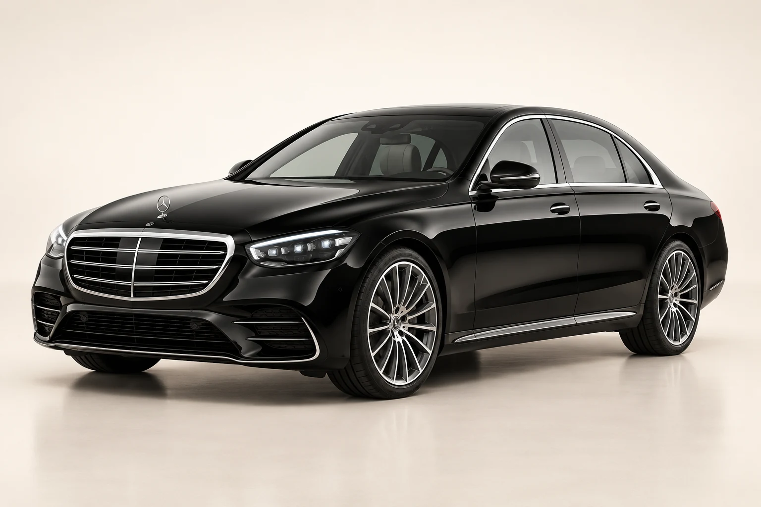modern black Mercedes-Benz S-Class luxury sedan — AI-generated vehicle category illustration